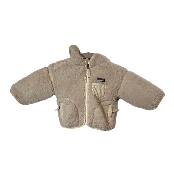 Patagonia Other - PATAGONIA 100% RECYCLED POLYESTER BABY HOOD ZIP POCKETS FLEECE JACKET SZ 6-12 M
